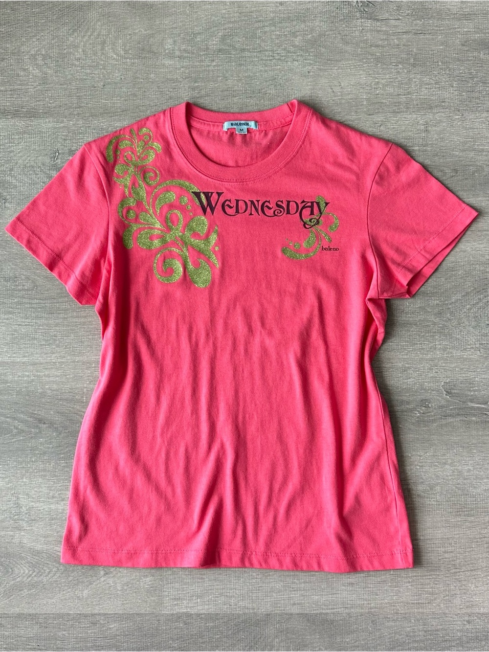 Y2K Baleno Wednesday Pink Graphic Tee